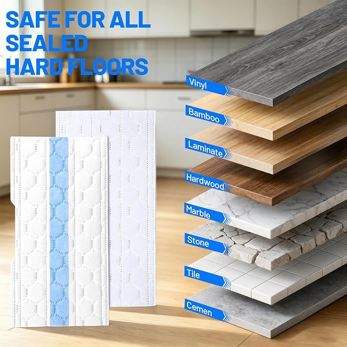 32 PCS Disposable Mop Replacement Pads for Shark VACMOP VM252 VM401 VM180 | Hard Floor Mop Pads Refills With 1 Upgraded Dirt Chamber and 4 Filter, for All Sealed Floors, 32+4+1 Pack