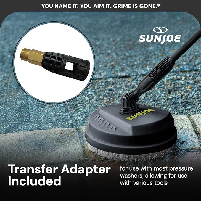 Sun Joe 10-Inch Multi-Surface Pressure Washer Cleaner Attachment with Dual 360° Rotating Spray Nozzles – Deck, Patio, Driveway & Garage Cleaning for SPX Series Pressure Washers, SPX-PCA10