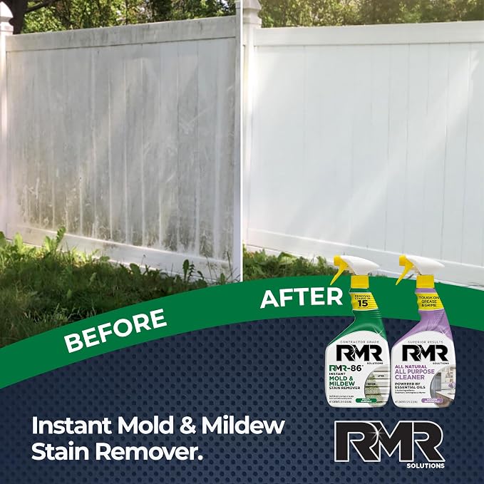 RMR Total Clean Team – Instant Stain Remover + All Natural All Purpose Cleaner, Indoor/Outdoor Cleaning Spray Kit for Kitchens, Bathrooms, Furniture, Siding, & Deck, 2–32 Oz Bottles