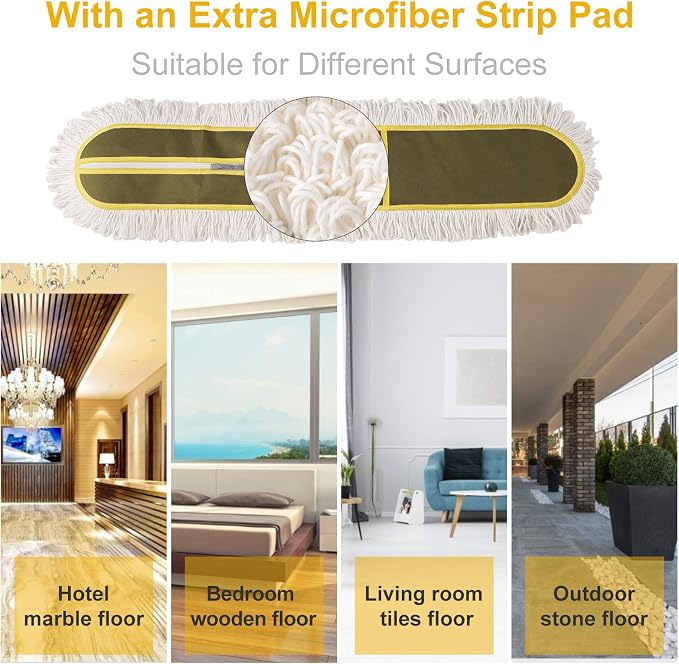 CLEANHOME 36" Microfiber Mop Pads, Green, 2 Pieces | Just Fit CLEANHOME Industrial Dust Mop: B08R3F1ZZM,B0GL7WQZBY,B0GL7R3KKP,B08R3H69ZB