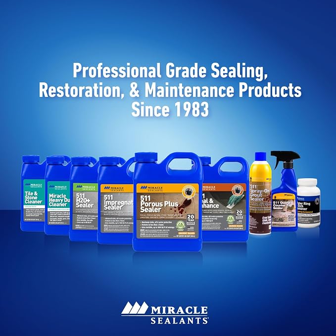 Miracle Sealants Heavy-Duty Acidic Cleaner for Tile & Stone, Grout Haze, Rust Stain & Efflorescence Remover, Quart, 6 Pack