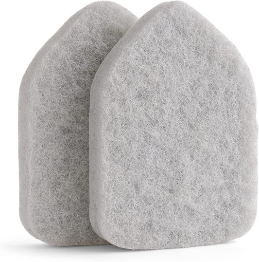Scrubber Sponge Refill for 3 in 1 Moku Home Shower Scrubber, 2-Pack (Gray) | Non-Scratch Pads for Tub, Tile, Sink, Shower, Kitchen, Wall & Floor; for Moku Home Extendable Long-Handle Bathroom Brush