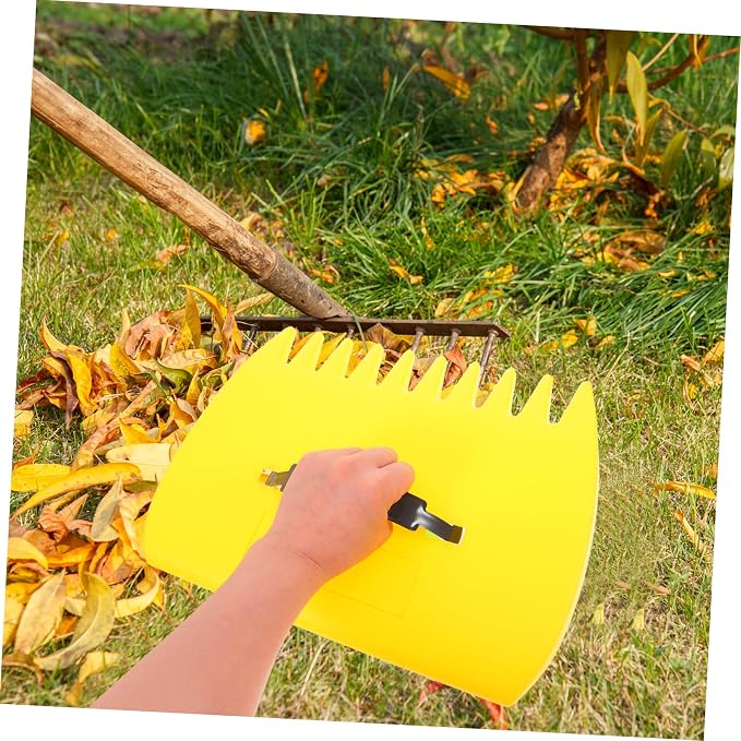 Yardwe 1 Pair Ergonomic Leaf Collector Rake Plastic Lawn Tool with Strong Clamping Force for Efficient Outdoor Leaf Cleanup in Gardens Lawns and Parks
