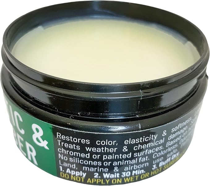 Plastic & Rubber Treatment - Non-Greasy. No Silicone. No Solvents. Paint Shop Safe. - Remove Wax/Compound/Polish Stains & Restore Sun Faded Interior & Exterior Trim. 7.5oz