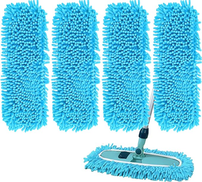 4PCS 13''~16'' Microfiber Dust Mop Pads Compatible with Leifheit 55210 | Reusable Mop Refills,Replacent Wet Mopping Pad & Washable Dry Sweeping Cloths for Hardwood Floor/Tile/Marble Cleaning