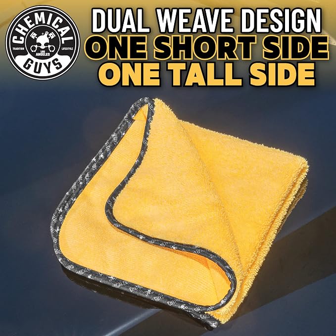 Chemical Guys, Professional Microfiber Towels, 16 x 16 in, Gold, 3 Pack | Ultra-soft, scratch-free towels to buff wax, dry panels and clean glass and interiors, machine washable