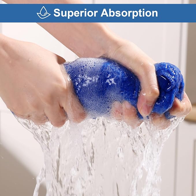 JOYMOOP Microfiber Cleaning Cloths 18 Packs, 11.8" x 11.8" Blue Reusable Kitchen Towels, Lint-Free Cleaning Rags, Super Absorbent Cleaning Cloths for Kitchen, Car, and Household Cleaning