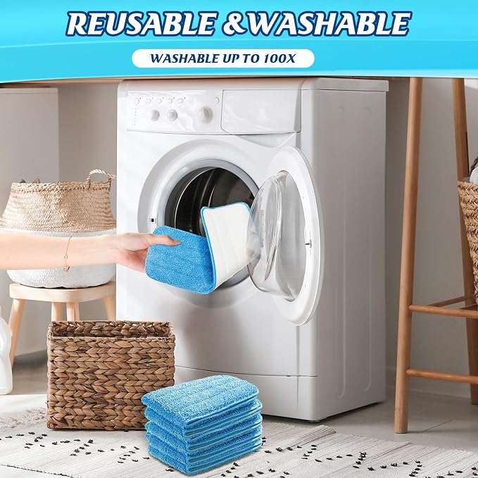 80 Pack Microfiber Mop Pads Machine Washable Cleaning Flat Mop Head Replacement Reusable Household Pads for Hardwood and Hard Surface Floor Cleaning and Scrubbing
