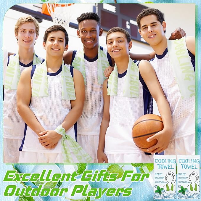 25 Count Disposable Cooling Towel, 23.6''x 7.9'' Large Cooling Body Wipes, Sports Ice Towel for Hot Weather Oversized and Extra Thick, Individually Wrapped for Sport Player