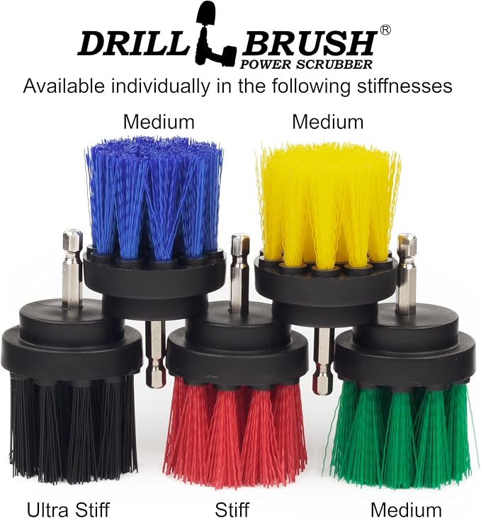 Outdoor Cleaning Brushes - Stiff Bristle Deck Scrubbing Brush - Concrete Scrub Brush - Bird Baths Cleaning Tool - Garden Statues Cleaning Equipment - Granite Headstone Restoration Brush - Siding Brush