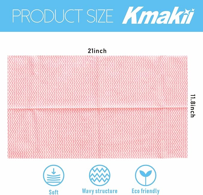 KMAKII Handi Wipe Reusable Cloths - Multi-Purpose Disposable Dish Cloths and Towels, Ultra Absorbent, Fast-Dry, Durable Cleaning Wipes for Kitchen and Home, 4colors, 11.8 x 21 inches, Pack of 80