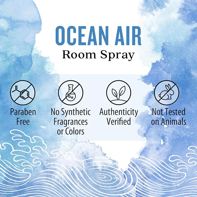 Aura Cacia Ocean Air Room Spray 8 Fl. oz. - Light Aroma, No Synthetic Fragrances