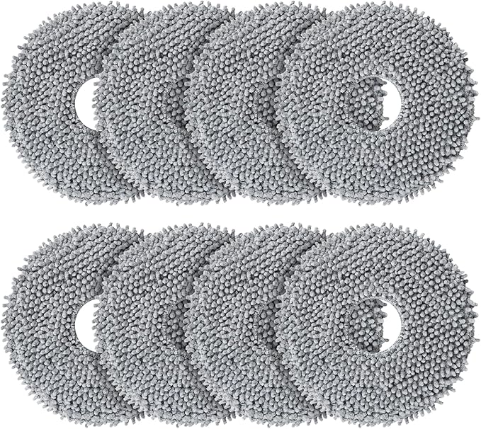 8 Pack Mop Pads for Roborock QV 35A/35S/Qrevo S5V/S Pro/Saros 10R Vacuum | for Roborock Q Revo/Qrevo S/Pro/Plus/Master/Slim/Curv/CurvX/Edge Robot Vacuum, Spin Cleaning Pads Replacement Accessories Set