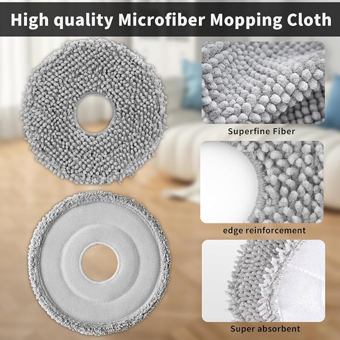 8 Pack Microfiber Mop Cloth Pad Set for Q Revo, Qrevo MaxV, Qrevo S, Qrevo Pro, Qrevo Slim,Qrevo Curv,Qrevo S5V,Qrevo Edge S5A,Qrevo Master,Saros 10R,QV35A,QV 35S Roborock Robot Vacuum Mop Accessories