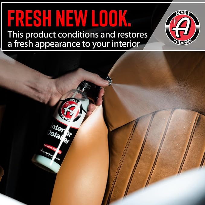 Adam's Polishes Interior Detailer 16oz - Total Car Interior Cleaner, Protectant & Dressing, All Purpose Cleaner & Leather Conditioner, Vinyl, Dashboard, Screen, Seat Cleaner & More