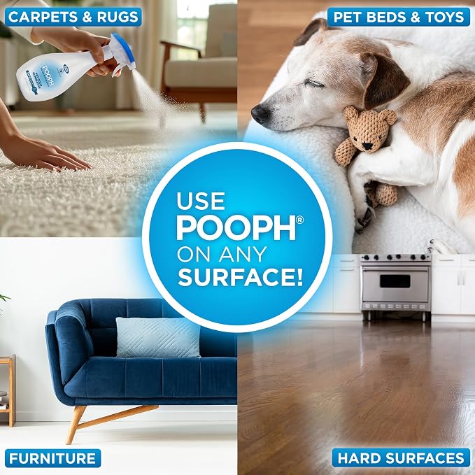 POOPH Plus Maximum Strength Pet Odor Eliminator Spray, 32 oz | Maximum-strength odor eliminator spray on carpets, furniture, litter boxes, and hard floors, 32 oz