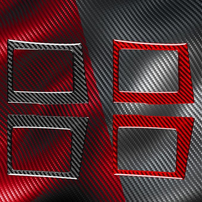 Decals Fit for Cadillac Escalade ESV 2007-2014 / EXT Hybrid 2009-2013 | Real Carbon Fiber | Accessories | Trim Central Console Air Vent Surround | Self-adhesive | Thick Overlay