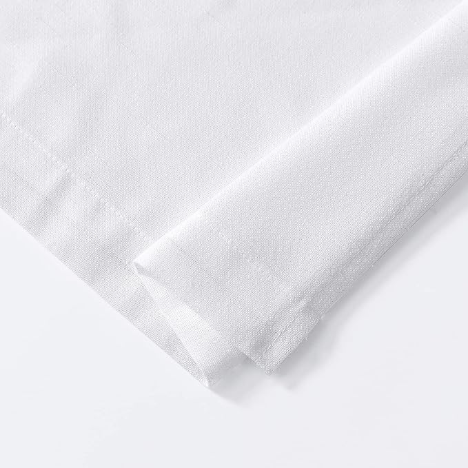 jinchan Lien Tier Curtains and Valances, 26x24, 3 Panels, Beige White | Light filtering, rod pocket, cafe curtains, farmhouse, machine washable, small window decor, bathroom, laundry room, RV