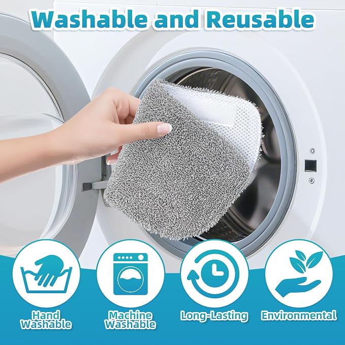 LOVECO 4 Pack Steam Mop Pads Compatible with GorFanty GF-6610B/GF-6610, Neugo NE033/NE033M & Mxnsewr, Washable Microfiber Steam Mop Replacement Pads for Multi-Surface Cleaning