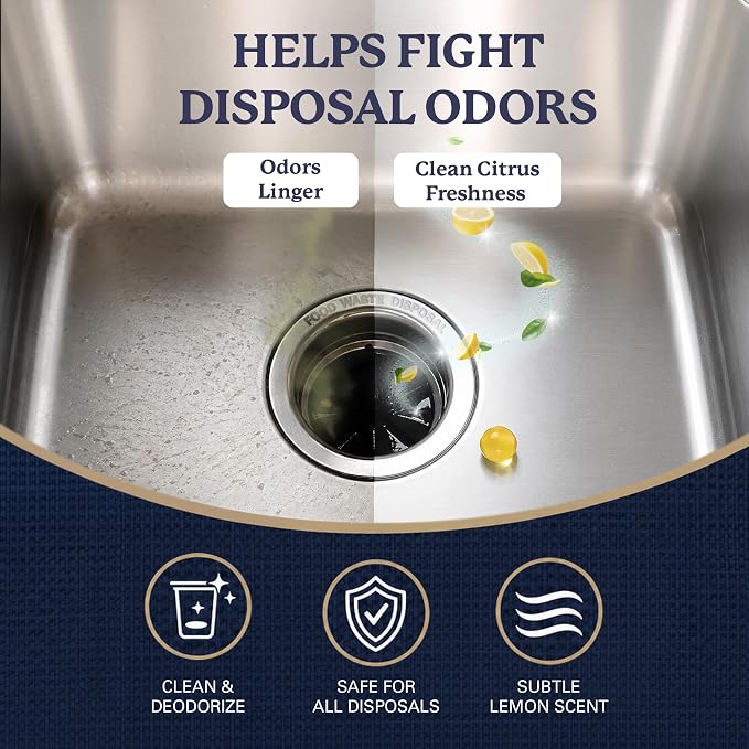 Farberware Garbage Disposal Cleaner Tablets – Disposal Cleaner and Deodorizer for Kitchen Sink Drain, Citrus Garbage Disposal Deodorizer, Sink Disposal Cleaner, 20 Count