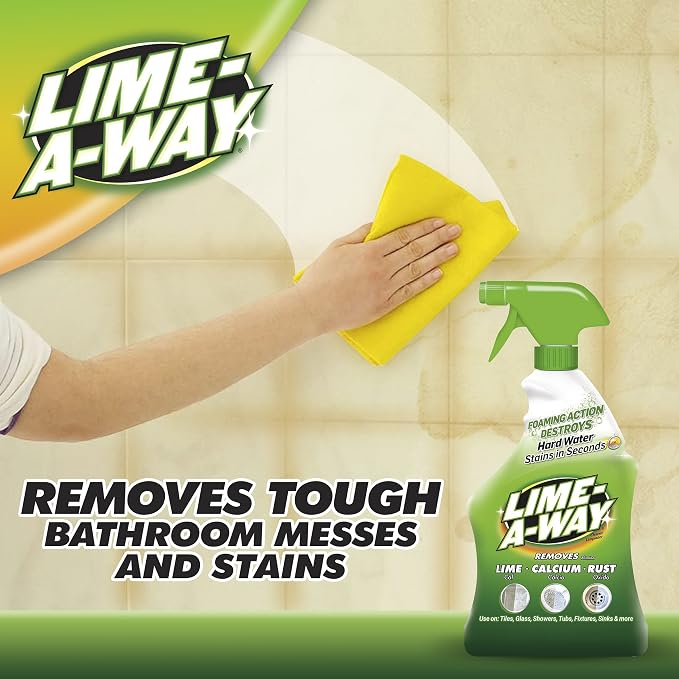 Lime-A-Way Hard Water Stain Remover Spray, Removes Lime, Calcium & Rust in Seconds, Bathroom Cleaner, 22 fl oz (2-count)