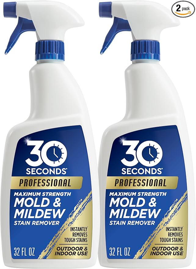 30 SECONDS Pro Mold and Mildew Stain Remover | Scrub Free | Brighter Results Instantly | Ready To Use | 32 Fl. Oz. (2 PACK)