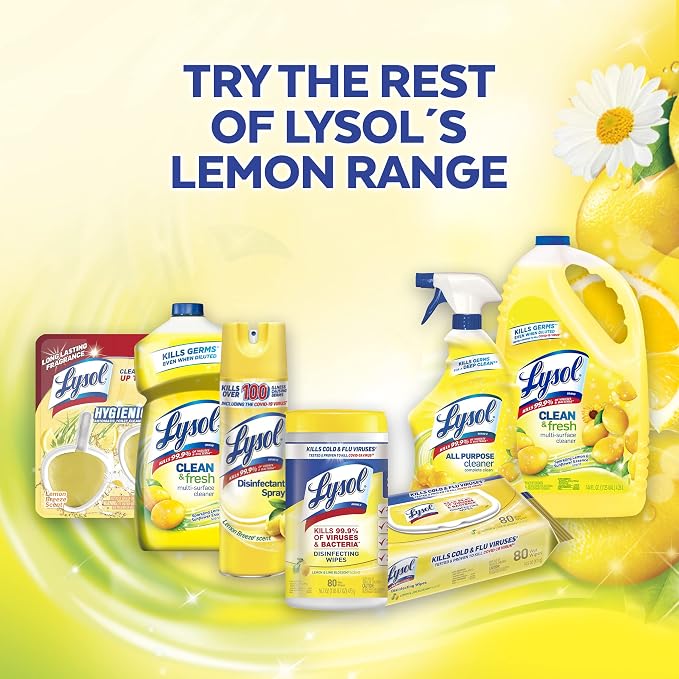 Lysol Automatic In-The-Bowl Toilet Cleaner, Cleans and Freshens Toilet Bowl, Lemon Breeze Scent (Pack of 2)
