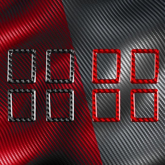 Decals Fit for Cadillac Escalade ESV 2007-2014 / EXT Hybrid 2009-2013 | Real Soft Carbon Fiber | Door Lock Pin Surround Trim Accent | Thick Overlay | Anti-scratch