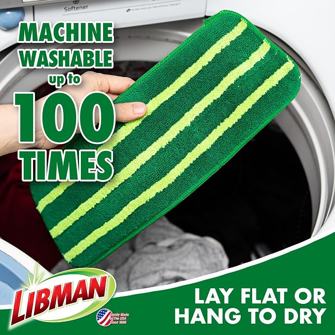 Libman Freedom Spray Mop Refill | Microfiber Mop | Household Essentials | Hardwood Floor Cleaner | Wall Mop | Cleaning Supplies | Floor Mop | Three Replacement Heads
