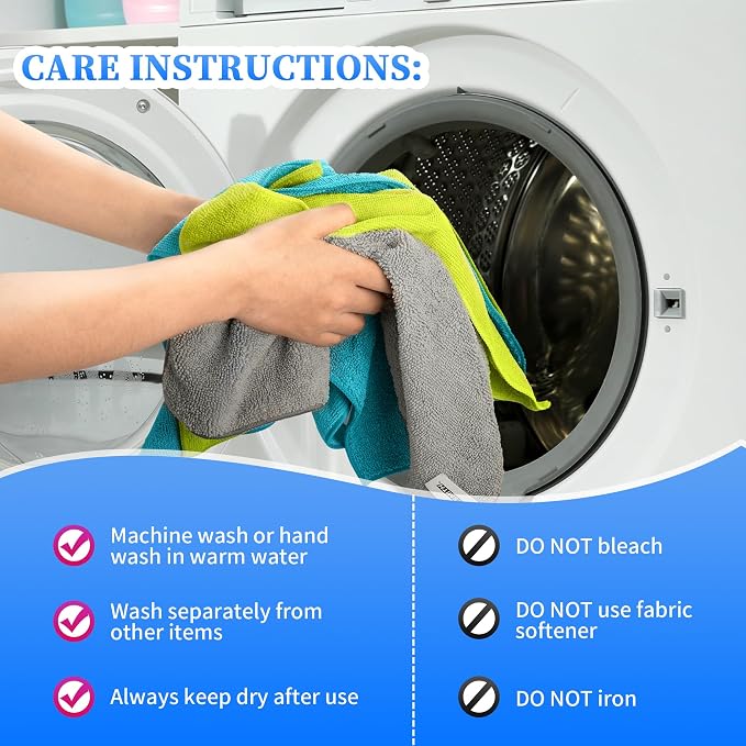 FIXSMITH Shop Towels-800 Pack, Multi-Functional Shop Rags, 12 x 16 in Microfiber Cleaning Cloth, Highly Absorbent Cleaning Rags, Cleaning Towels for Car Kitchen Home Office