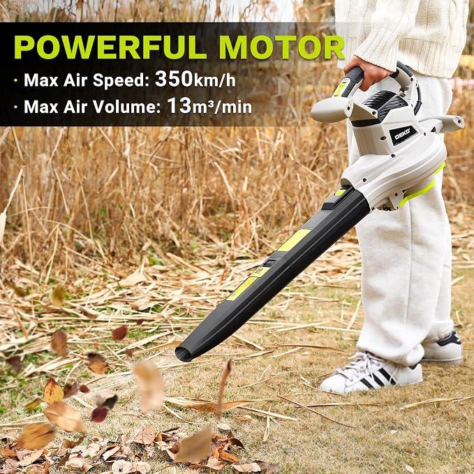 Electric Leaf Blower Vacuum Mulcher: DEKOPRO 12 Amp 3 in 1 Electric Leaf Blower Corded Lawn Care Tools, Leaf Vacuum and Mulcher, 40L Leaf Collector Bag with Shoulder Strap for Yard, Garden, Patio