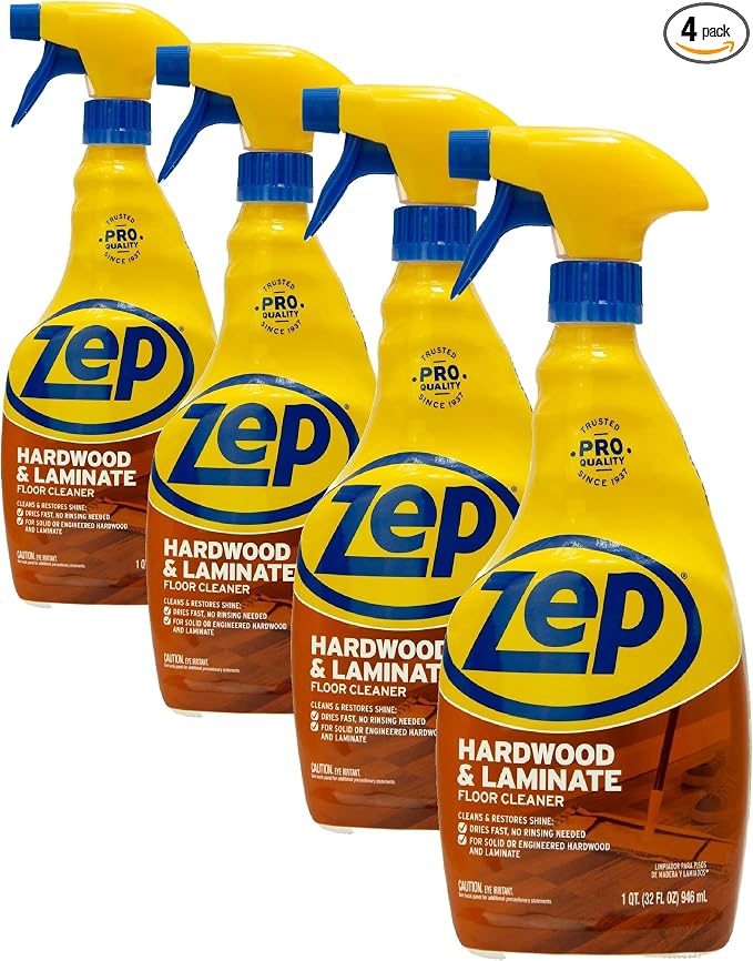 Zep ZUHLF32 Hardwood and Laminate Floor Cleaner 32 ounces (Pack of 4)