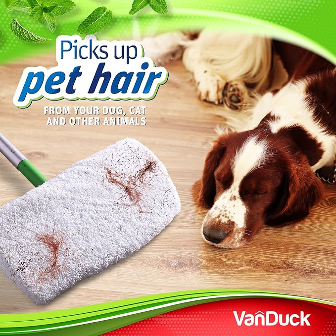 VanDuck Reusable 100% Cotton Mop Pads for Swiffer Sweeper (2-Pack) | Mop not included, reusable terry cloth mop covers, cotton replacement refills, machine washable wet mopping pads