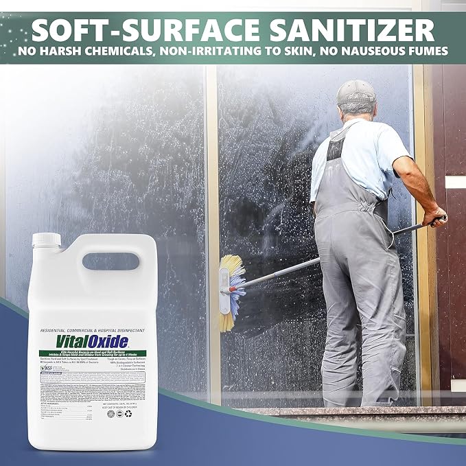 Vital Oxide Disinfectant, Deodorizer, Cleaner, Food-Contact Sanitizer, Virucide – (EPA registration #82972-1) – Kills Mold & Mildew, Eliminates Odors -1 Gallon | EPA registration 82972-1, disinfectant, deodorizer, cleaner, food-contact sanitizer and vi...