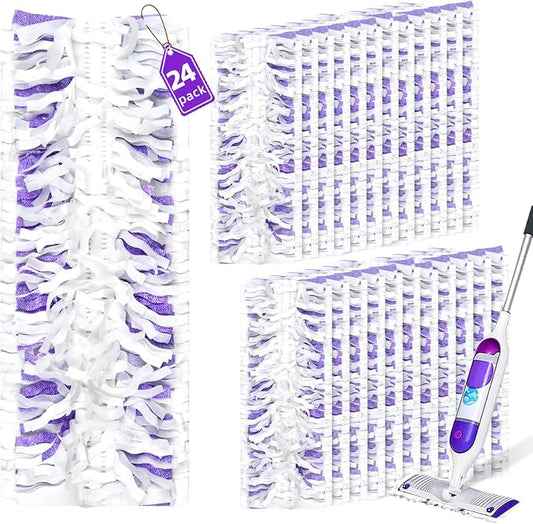 24 Count Disposable Power Mop™ Refills Compatible with Swiffer® Power Mop™ | Powermop™ Pads for Multi-Surface Refills Pads for Floor Cleaning, Unscented & Thickened