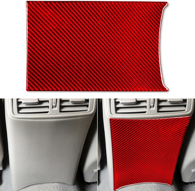 Red Real Carbon Fiber Trim for Nissan Rogue Accessories | for 2014-2020 / Rogue Sport 2017-2022 Rear Air Outlet Vent Cover Sticker Interior Thick Overlay Decal