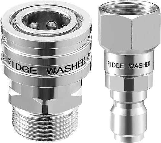 Pressure Washer Swivel Adapter, M22 14mm to 3/8" Quick Connect | Stainless Steel, 2 Pack, Quick Disconnect for Power Washer Hose, 5000 PSI