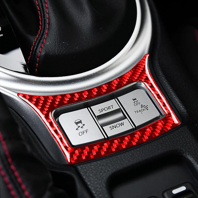 Car Red Accessories Drive Mode Select Button Decals Compatible with Subaru BRZ/Scion FR-S/Toyota 86 2016 2017 2018 2019 2020 Real Carbon Fiber Trim Stickers