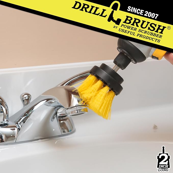 Scrub Brush for Shower - Cleaning Supplies - Scrubbing Bathroom Accessories - Shower Cleaner Brush - Bathtub Scrubber - Sink Cleaner Brush - Tile Grout Cleaner - Shower Door Brush - Glass Door Brush