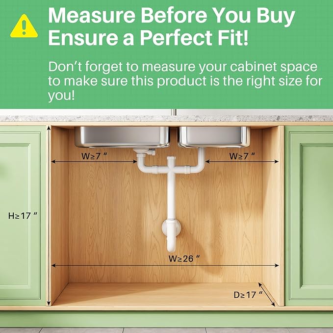 Kitstorack Under Sink Organizer, 1-Pack 3-Tier Height Adjustable Thickened Metal Pull out Cabinet Organizer Shelf, Slide out Storage Drawer Rack for Bathroom Kitchen Pantry Home Laundry Organization