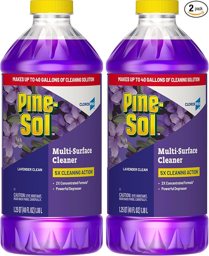 Pine-Sol Multi-Surface Cleaner, CloroxPro, 2x Concentrated Formula, All-Purpose Cleaner, Lavender Clean, 40 Fluid Ounces (Pack of 2)