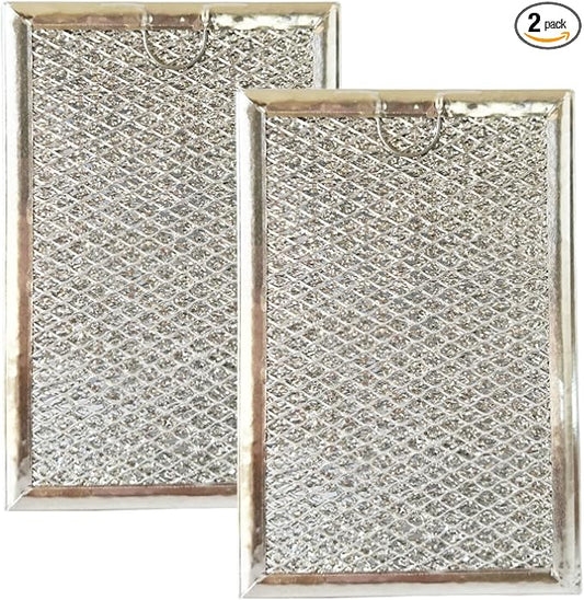 2 Pack Microwave Grease Filter Fit for GE JVM3160DF8BB, JVM3160RF8SS, JVM3160DF8WW, JVM3160DF8CC, JVM1540SM1SS, JVM1540SM2SS Microwave Replacement Part