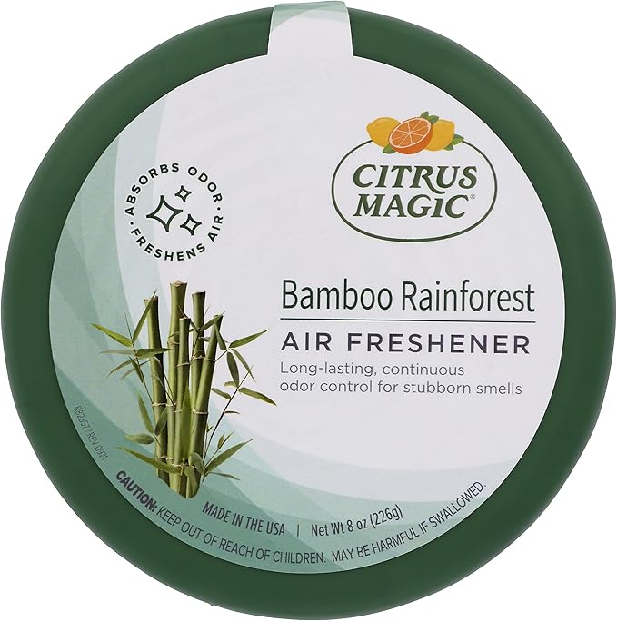 Citrus Magic Solid Air Fresheners, Bamboo Rainforest, 8 Ounce, Pack of 3 | Odor Absorbing, Passive Diffusion, Odor Elimination Up to 4 Weeks Each, Ideal for Home