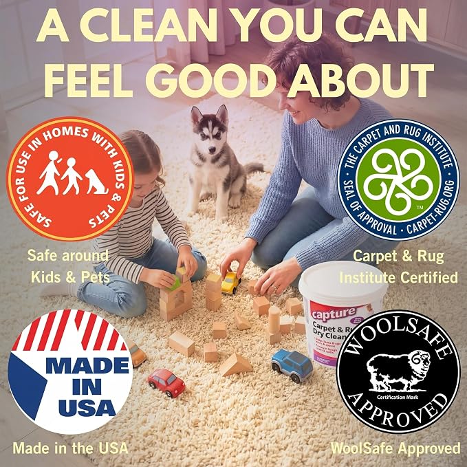 Capture Carpet & Rug Dry Cleaner: Carpet Deodorizer & Freshener Powder - Pet Odor Eliminator - Spot & Stain Remover - Fresh Natural Scent - Carpet Cleaner Powder - Dry Rug Powder Cleaner (2.5 lb)