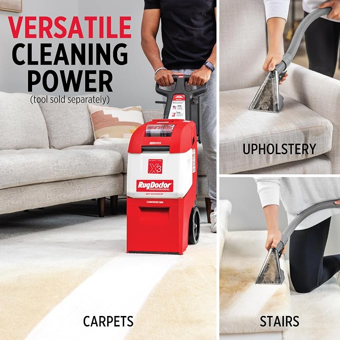 Rug Doctor Mighty Pro X3 Commercial Carpet Cleaner with Pet Cleaner Pack | Includes 48 oz Pet Stain & Odor Carpet Cleaning Solution for Tough Pet Stains, Messes, and Odors.