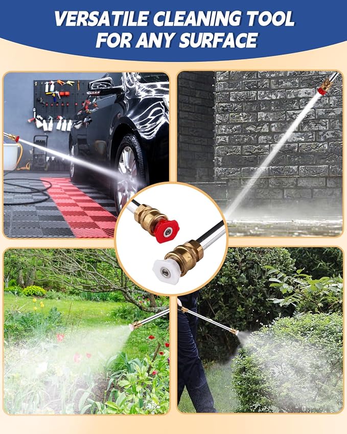 2026 Upgraded Jet Nozzle Power Washer for Garden Hose, Includes 2 High-Pressure Nozzles and Quick Connectors | Hydro Jet High Pressure Washer Tools
