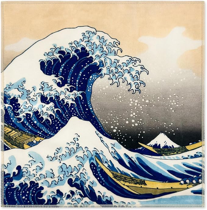 Large Microfiber Cleaning Cloths [5 Pack] – Classic Art “The Great Wave Off Kanagawa” Design, Premium Lens Cleaning Cloth for Cameras, Glasses, Screens & Electronics