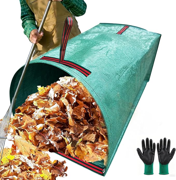 53 Gallon Leaf Collector, Reusable Leaf Bag, Dustpan-Type Yard Garden Bag | Heavy Leaf Pick up Tool Collapsible Lawn and Leaf Bag, Garden Yard Waste Container for Leaves, Lawn Debris, Grass Clippings