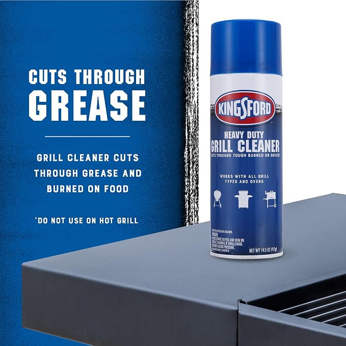 Kingsford Heavy Duty Foaming Grill Cleaner Spray, BBQ Degreaser for Charcoal & Gas Grills, Cuts Grease, Burnt-On Food & Grime, Easy Spray-On Foam for Grill Grates & Surfaces, Aerosol, 14.5 Oz - 6 Pack