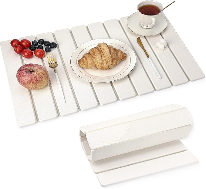 Large Stone Drying Mat for Kitchen Counter 24x16 Inch, Premium Diatomaceous Earth Super Absorbent | Quick Dry Non-Slip Collapsible Dish Mat for Dishes Utensils Cups | Eco-Friendly Counter Protector
